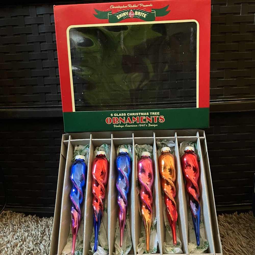 "Christopher Radko" Shiny Brite Collection Icicle 6-count Ornament Set - Picture 7 of 7